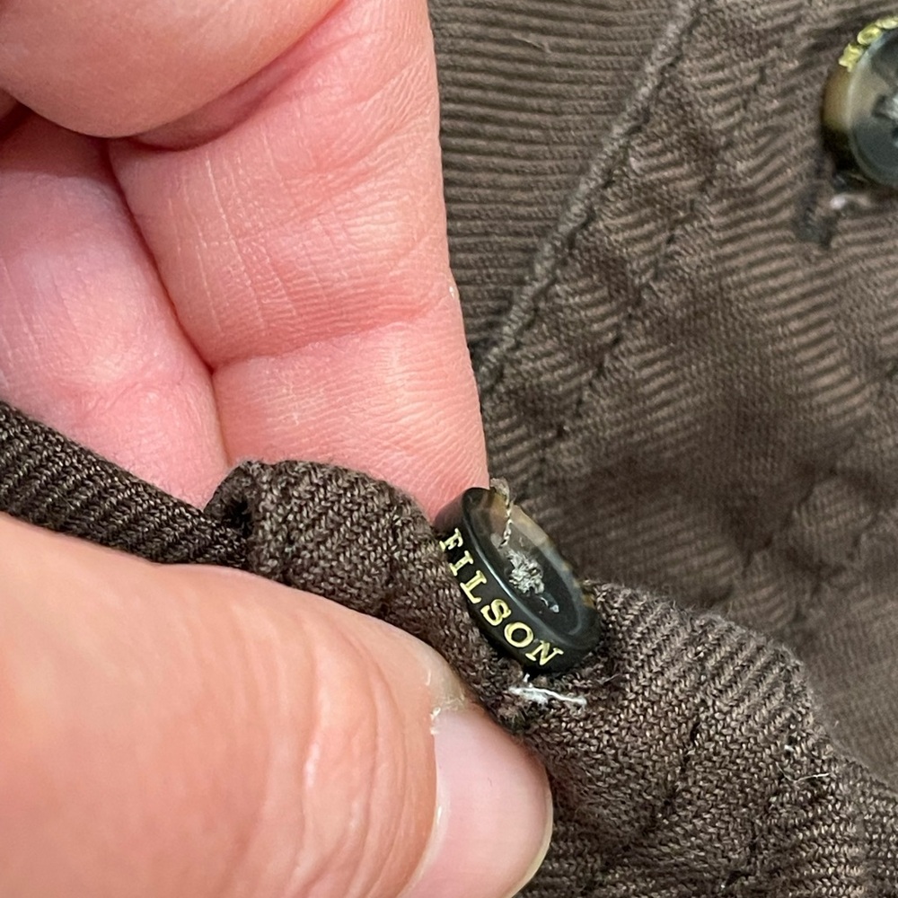 Filson brown button down men's M 5-oz woven Smokey Bear graphic print rare - Picture 3 of 7
